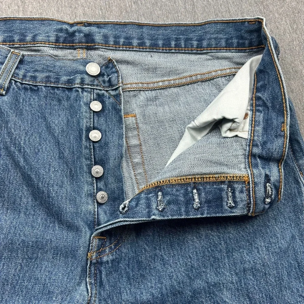 Levi's 501XX Button Fly Jeans Mens 36x30 Straight Leg Blue Denim Pants
